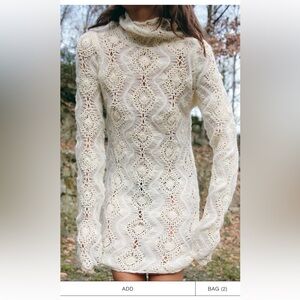 NWT ZARA Limited Edition Crochet contrast Knit Dress size S BLOG FAVE